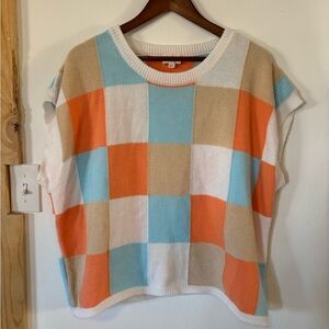 BIBI Colorful Checkered Knit Top